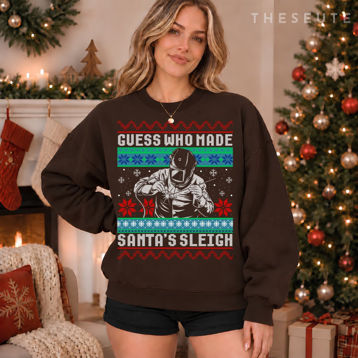 Funny Welder Ugly Christmas Sweatshirt Gift for Welder Sweatshirt