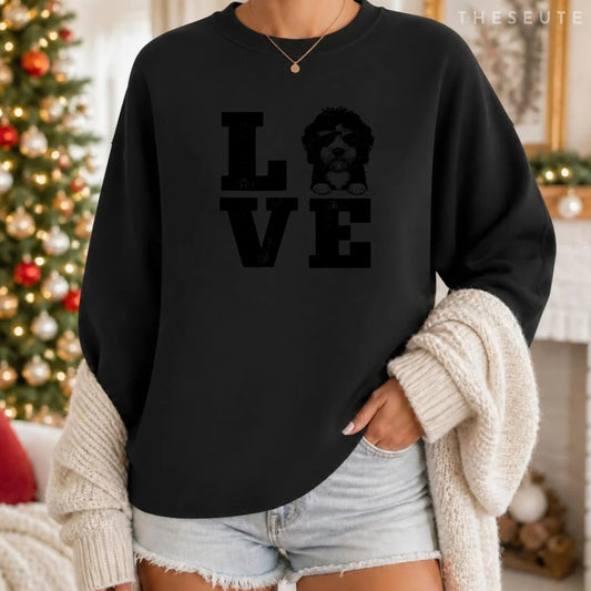 Love My Bernedoodle Gifts for Dog Lovers Funny Dog Christmas Sweatshirt