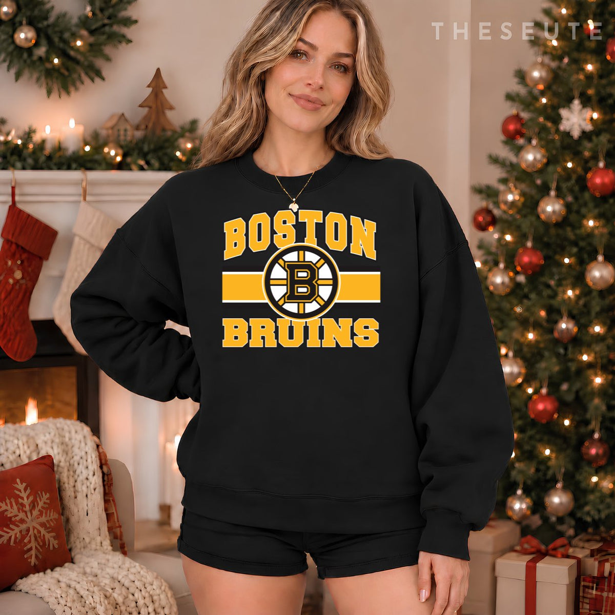 Boston Bruins Stripe Gray Officially Licensed Sweatshirt