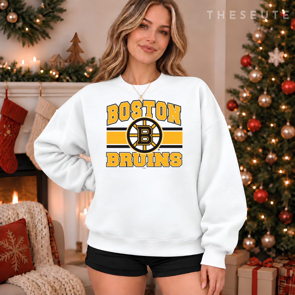 Boston Bruins Stripe Gray Officially Licensed Sweatshirt