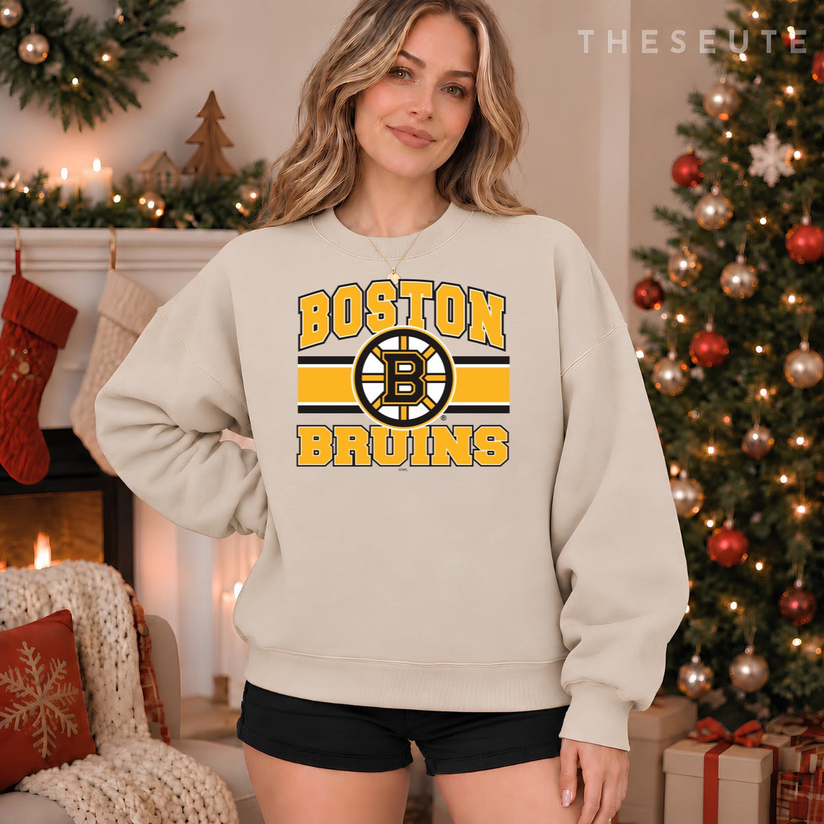 Boston Bruins Stripe Gray Officially Licensed Sweatshirt