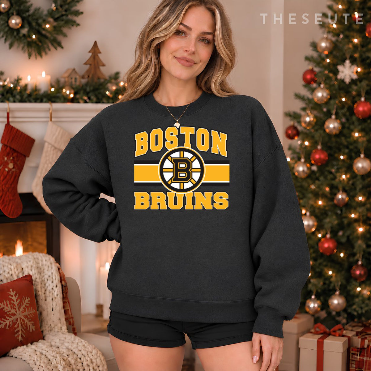 Boston Bruins Stripe Gray Officially Licensed Sweatshirt