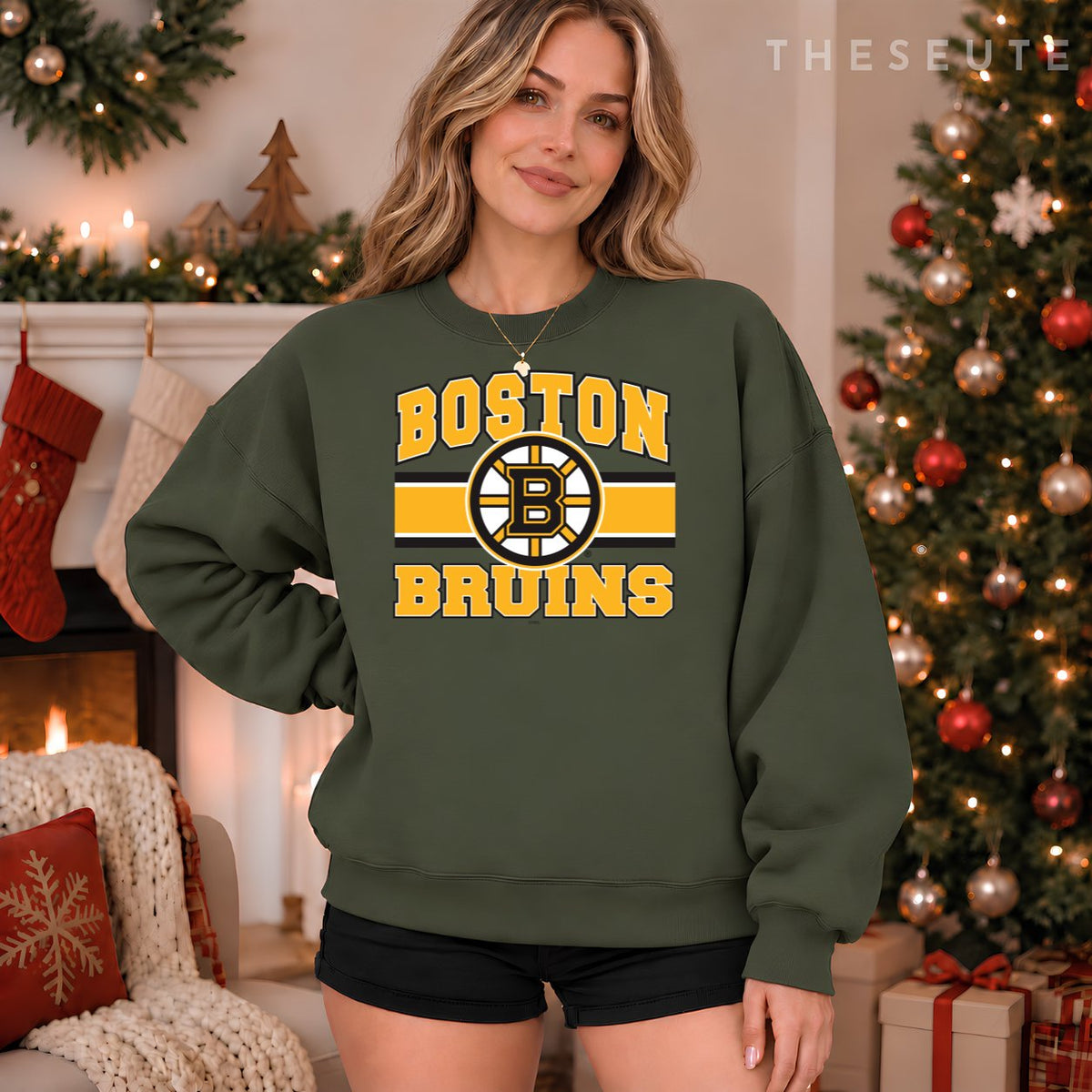 Boston Bruins Stripe Gray Officially Licensed Sweatshirt