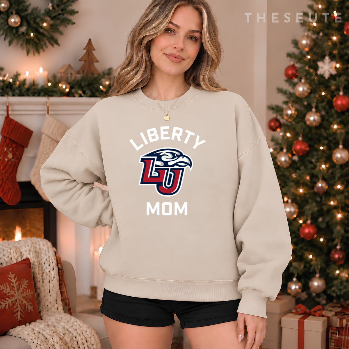 Liberty University Flames Arched Mom Sweatshirt