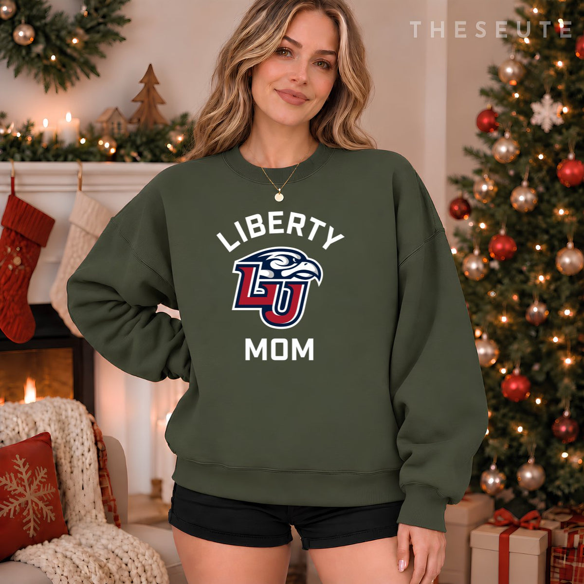 Liberty University Flames Arched Mom Sweatshirt