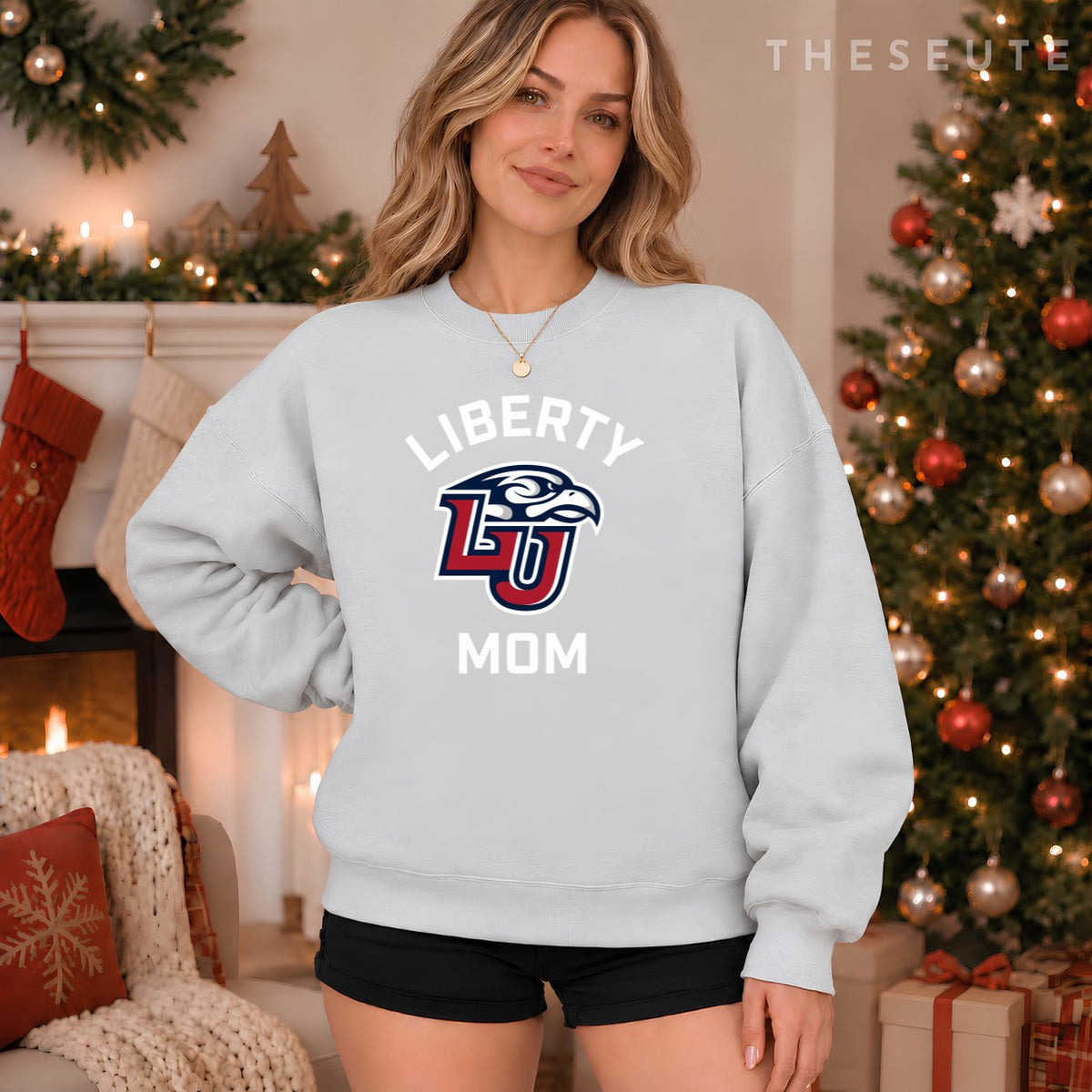 Liberty University Flames Arched Mom Sweatshirt
