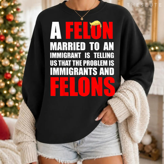 A Felon Married to an Immigrant is Telling Us that Problem Sweatshirt