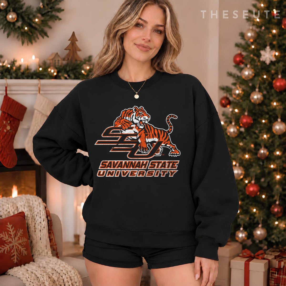 Savannah State University SSU Tigers Distressed Primary Sweatshirt