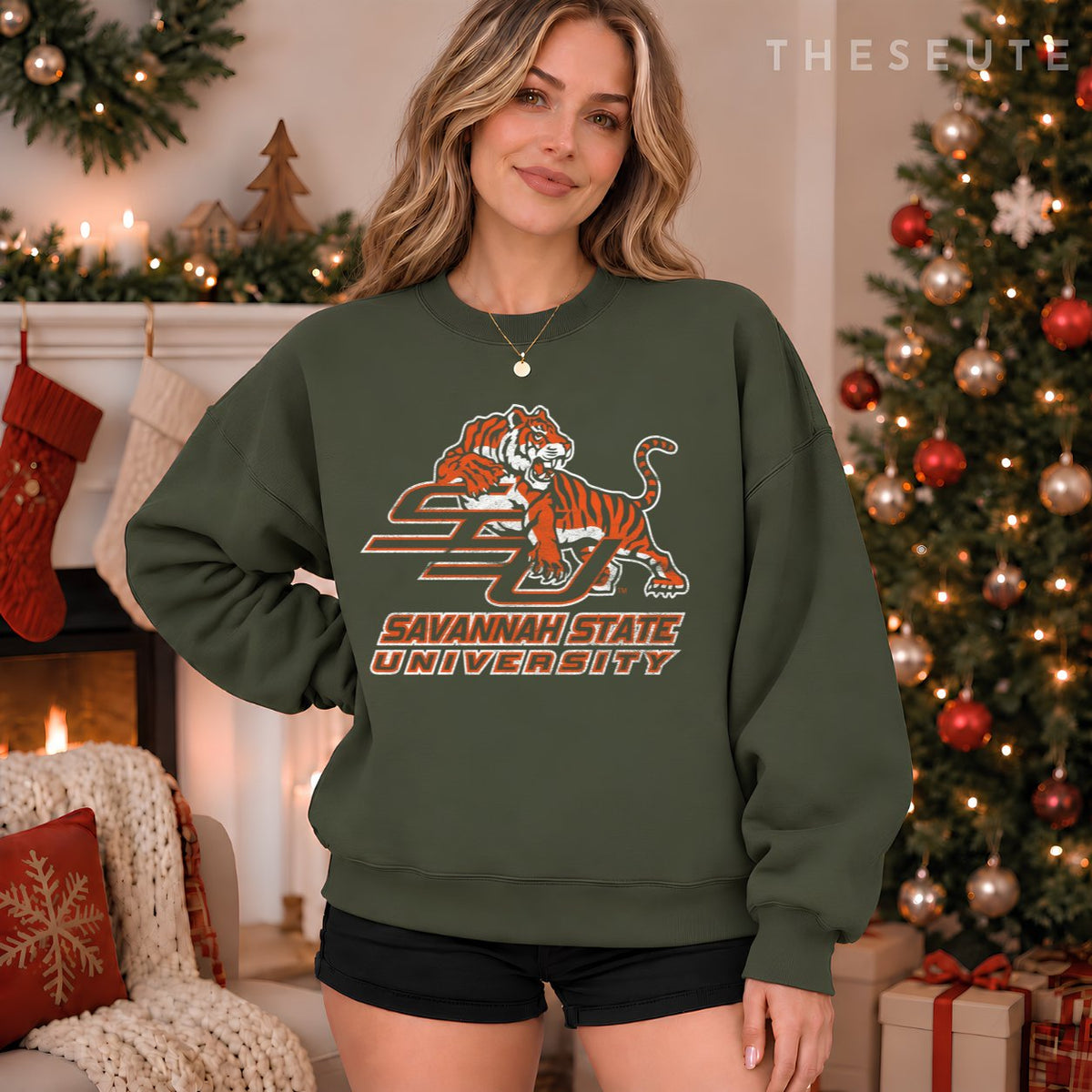 Savannah State University SSU Tigers Distressed Primary Sweatshirt