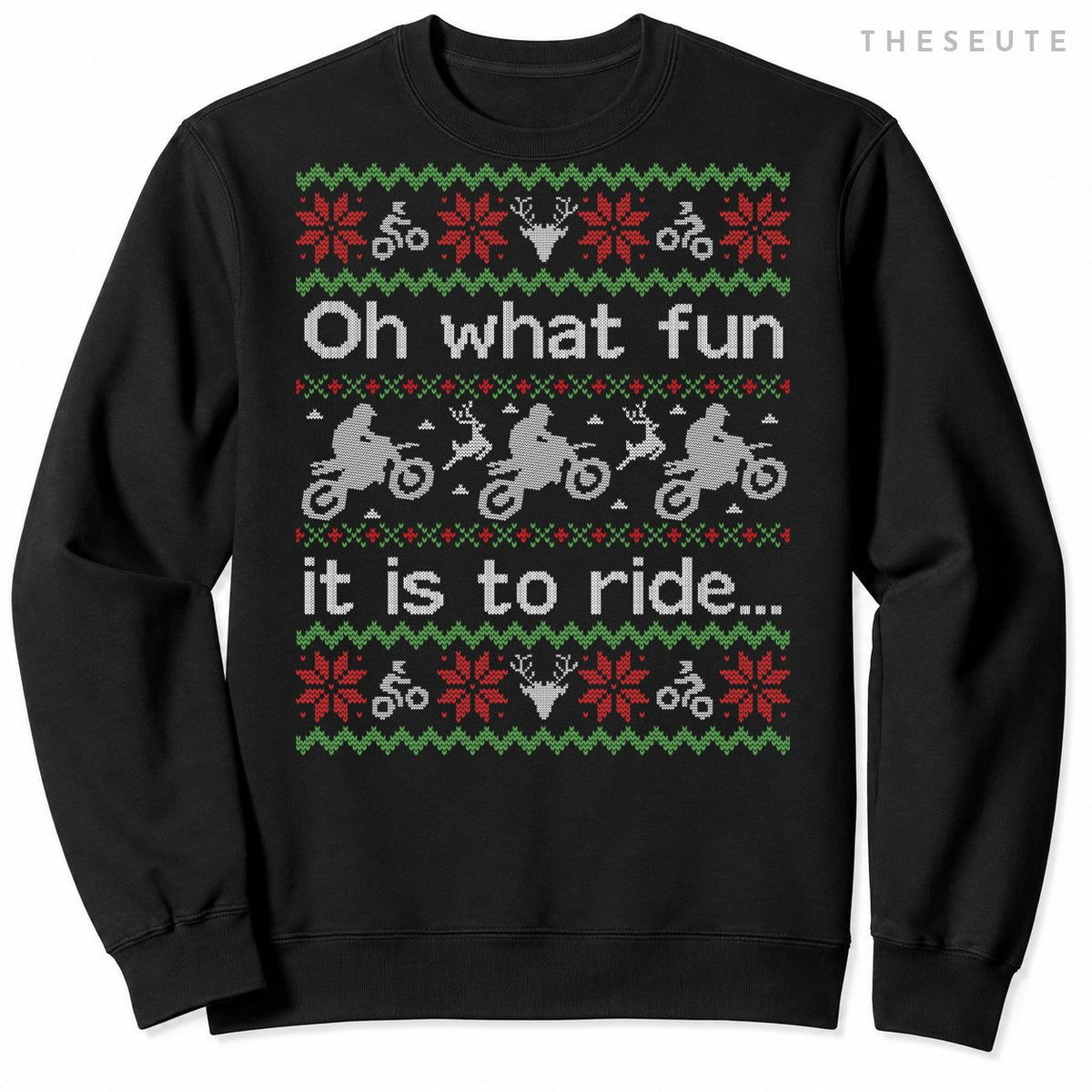 Ugly Christmas Sweatshirt Dirt Bike Motorcycle Funny Sweatshirt