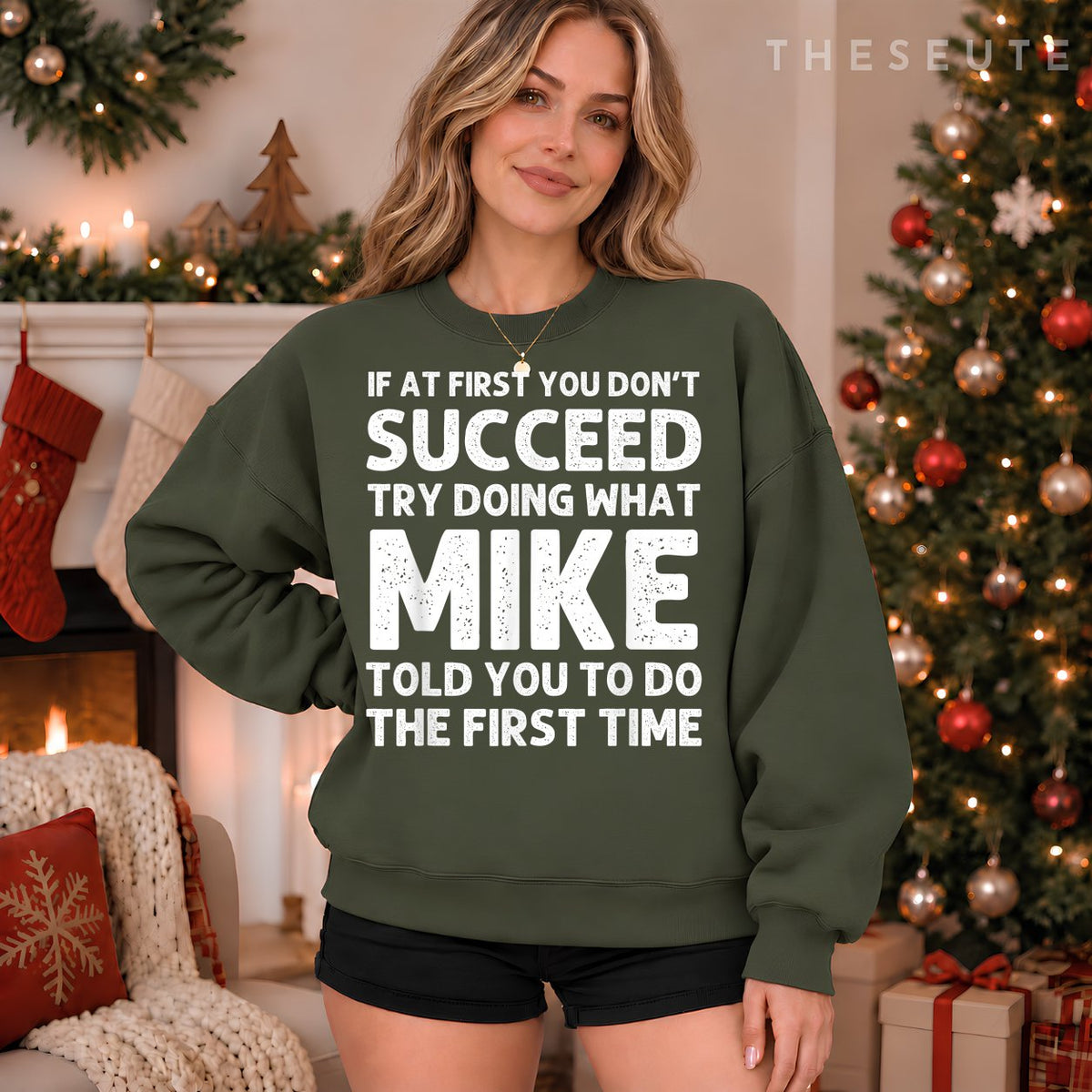 MIKE Gift Name Personalized Birthday Funny Christmas Joke Sweatshirt