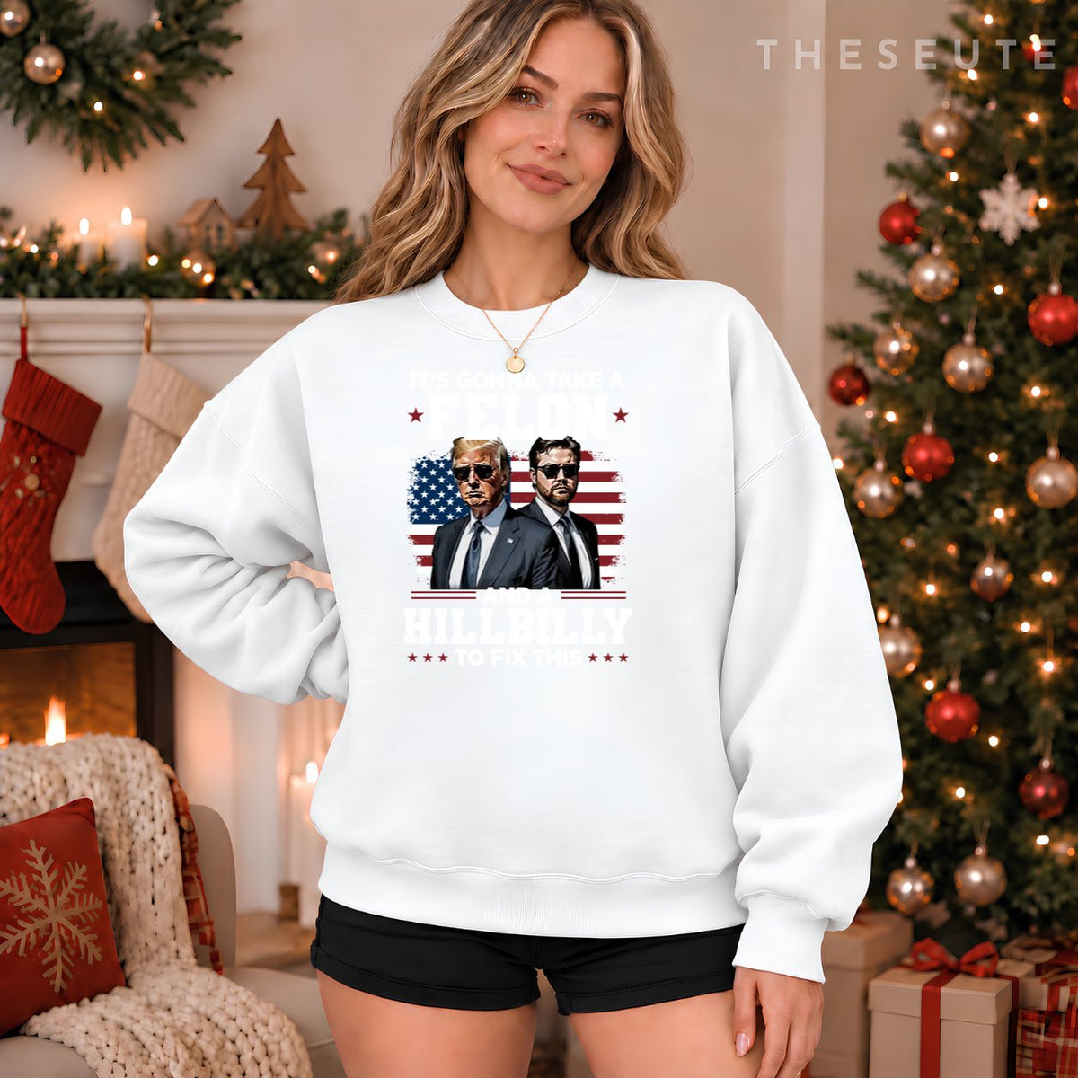 Trump Vance It's Gonna Take A Felon And A Hillbilly To Fix Sweatshirt