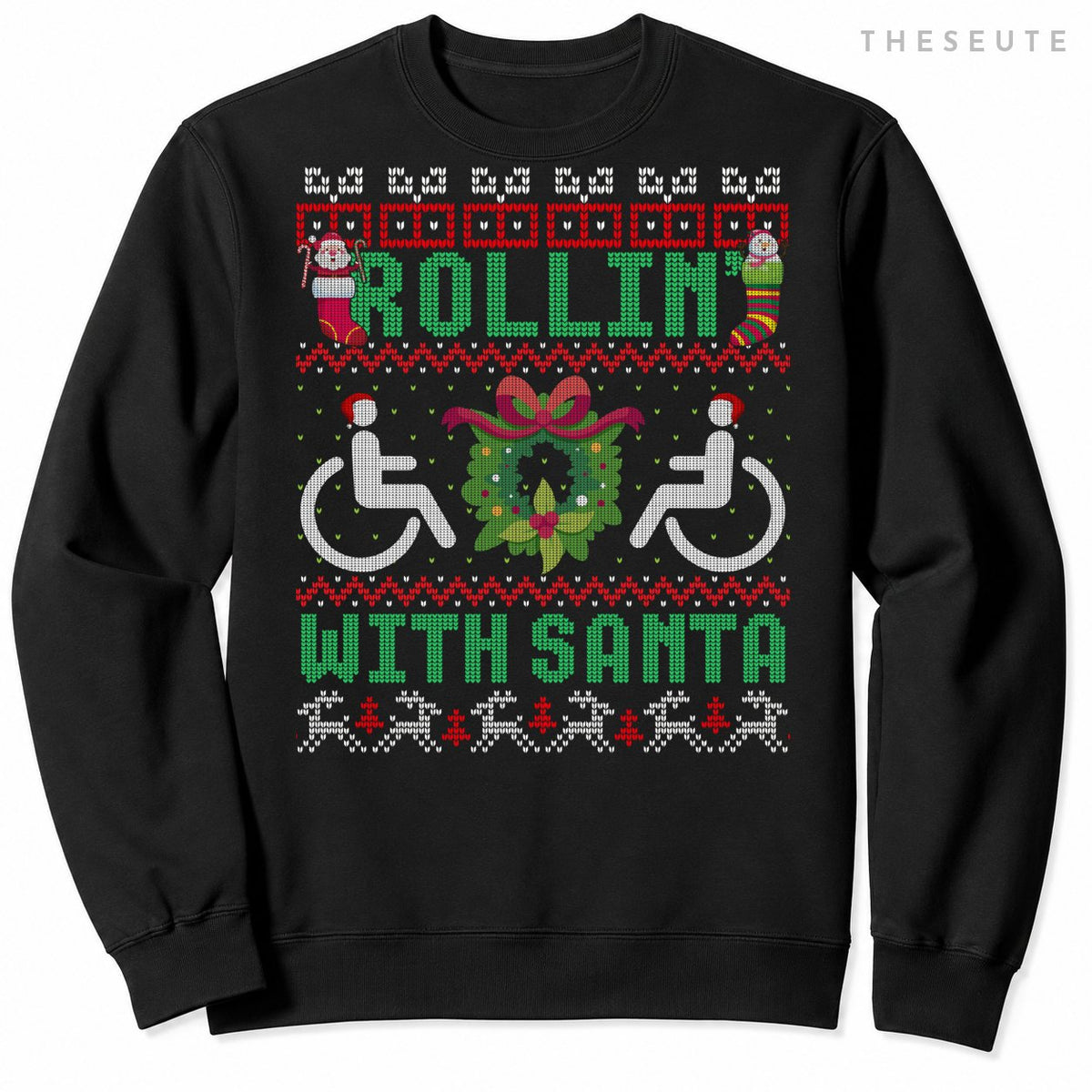 Handicap Wheelchair Funny Ugly Christmas Sweatshirt