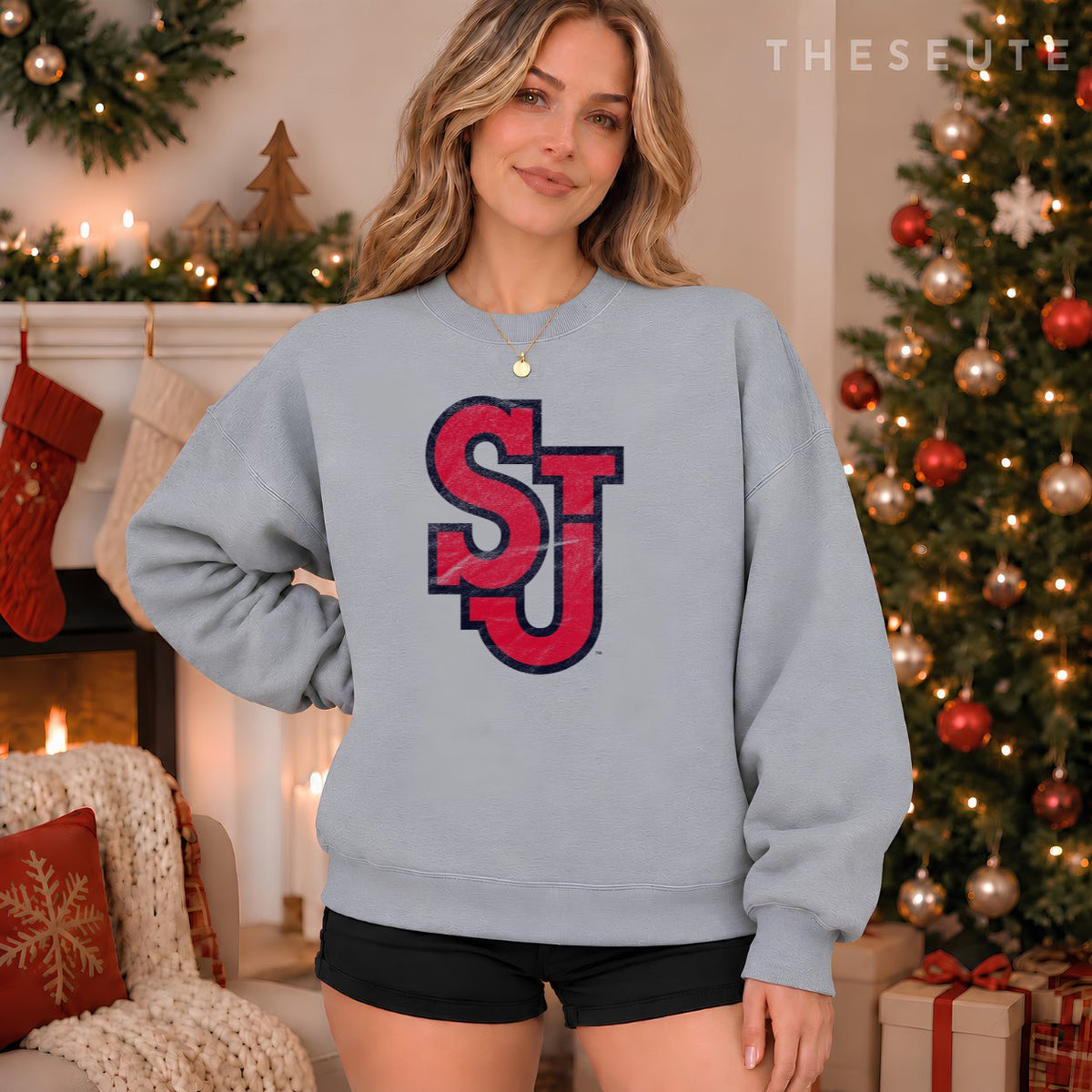 St. John's University Red Storm Distressed Primary Sweatshirt
