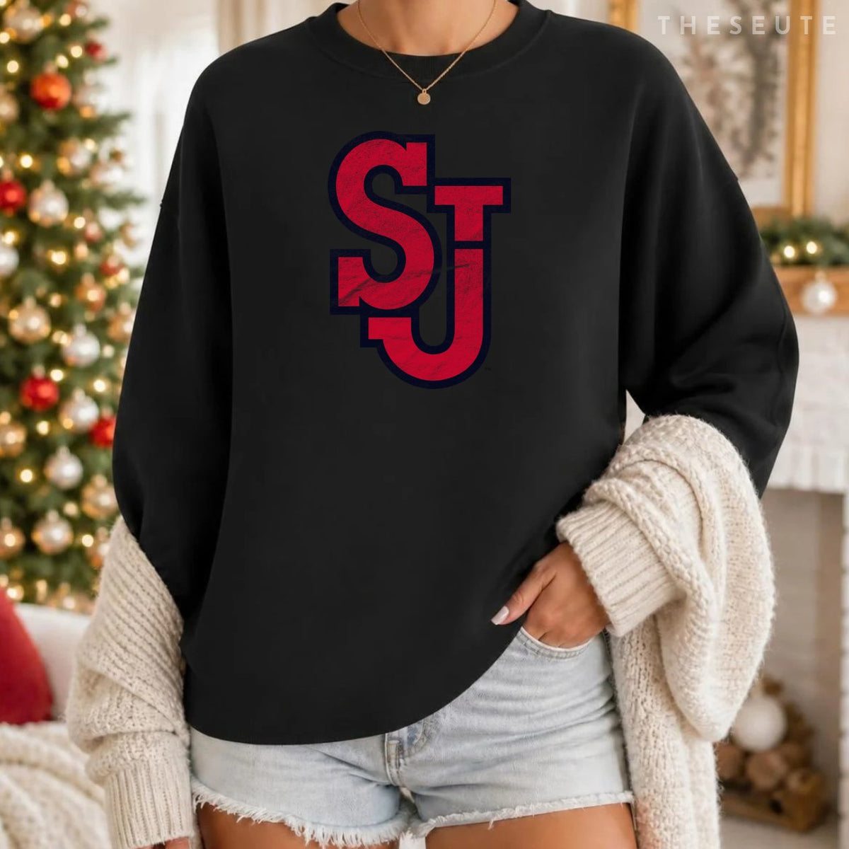 St. John's University Red Storm Distressed Primary Sweatshirt