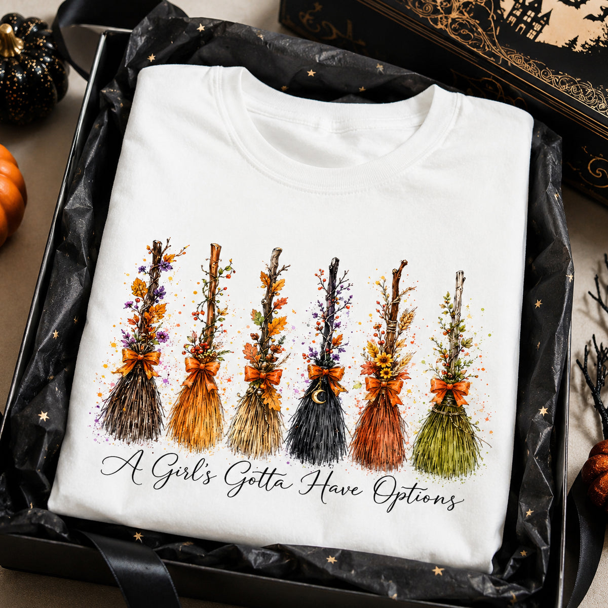 A Girl Gotta Have Options - Shirt - Retro Halloween For Girls