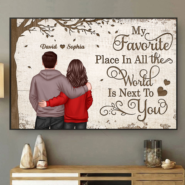 Favorite Place In The World Couple Back View Personalized Poster, Gift For Him, For Her