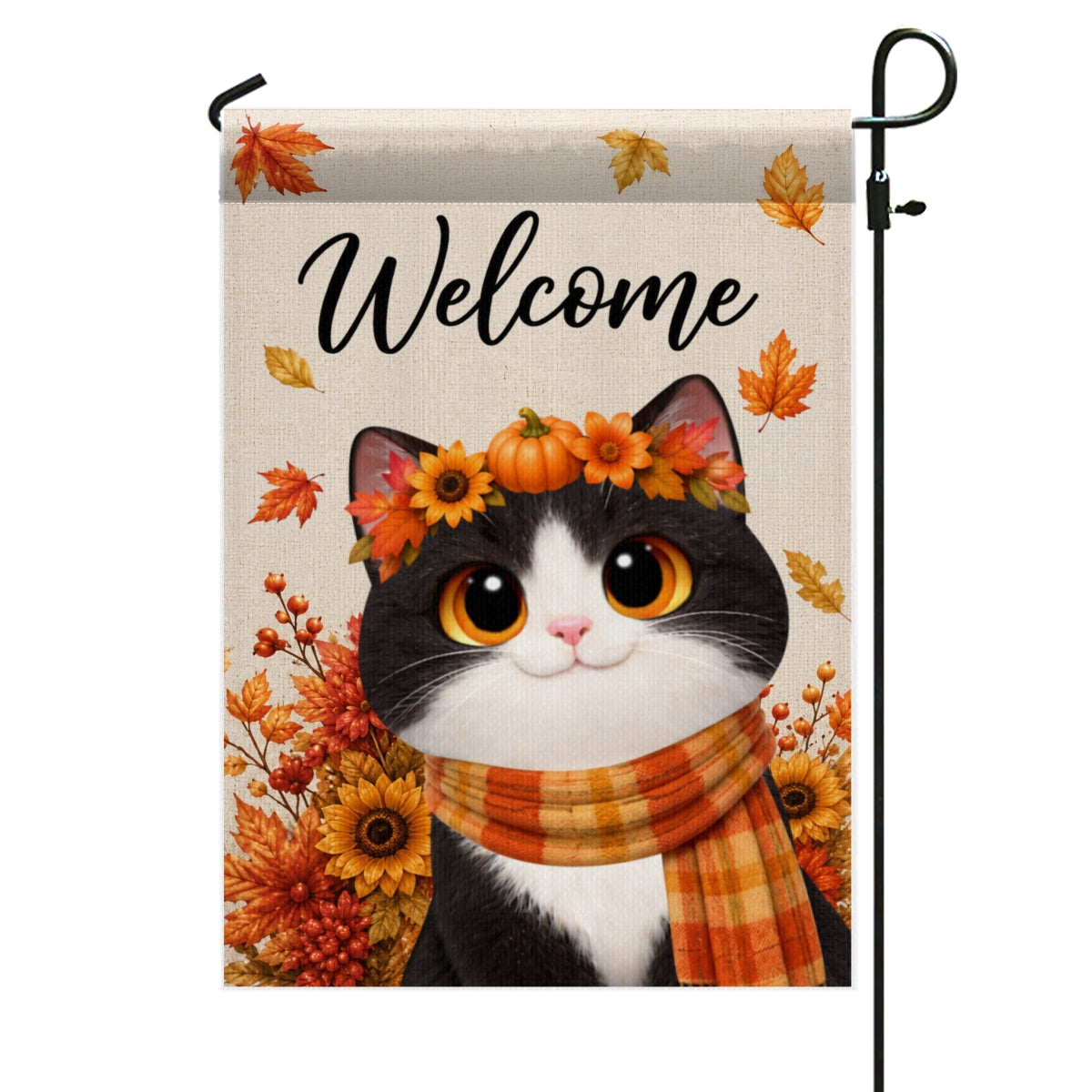 Cute Cats Welcome - Personalized Garden Flag - Cozy Fall Decor for Cat Lovers