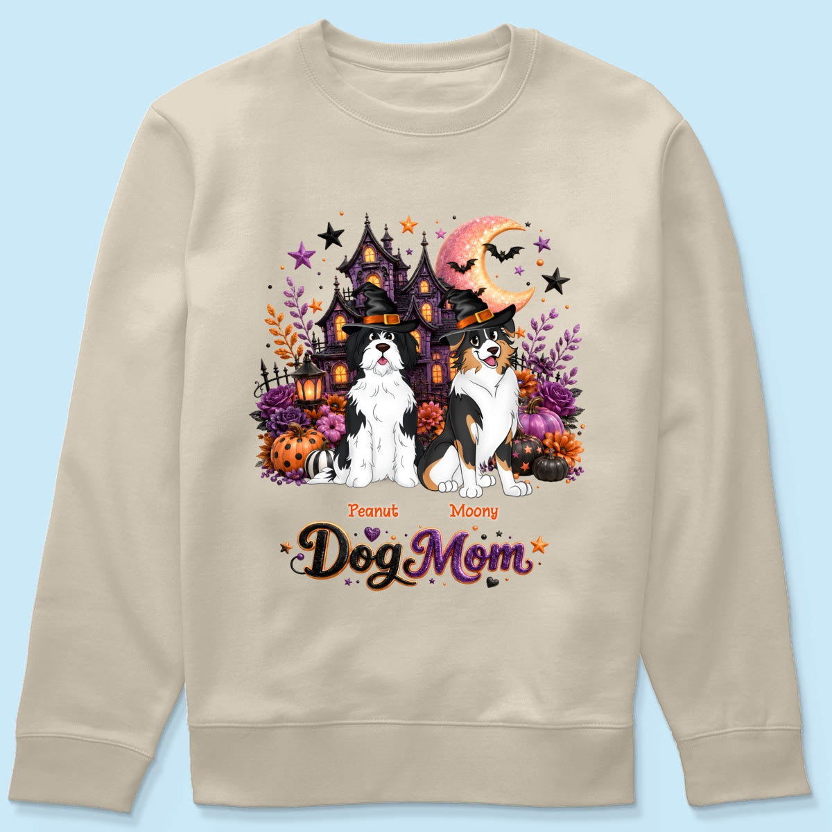Dog Mom Spooky Haunted House Halloween - Personalized Shirt - Halloween Gift, Gift For Dog Lovers