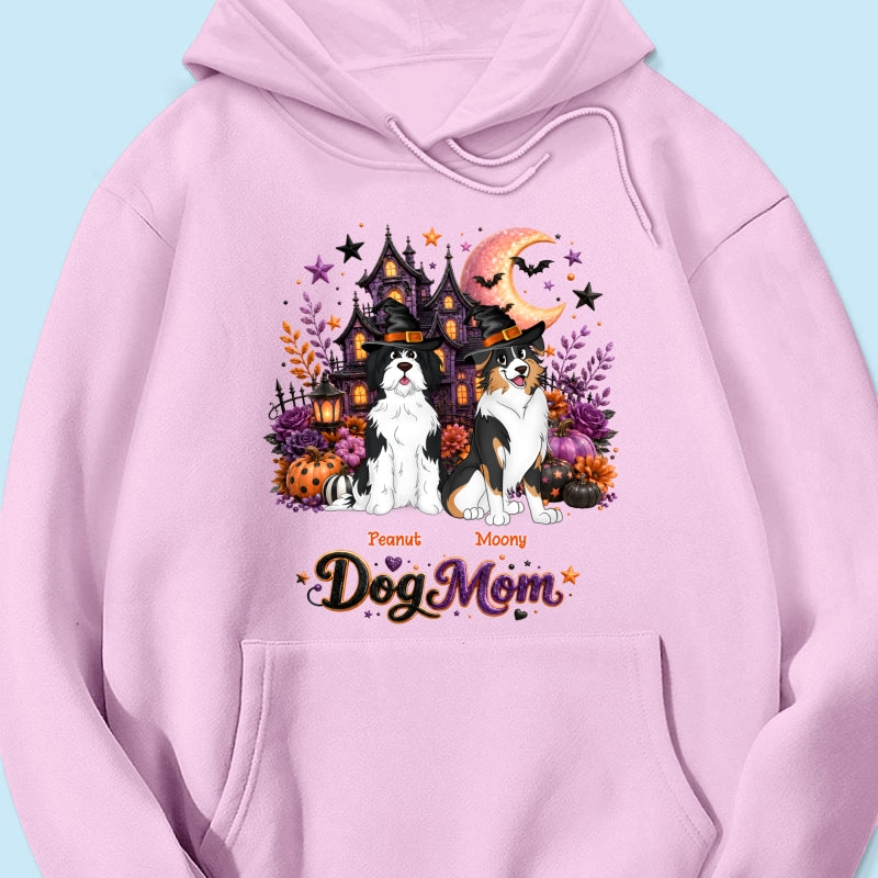 Dog Mom Spooky Haunted House Halloween - Personalized Shirt - Halloween Gift, Gift For Dog Lovers