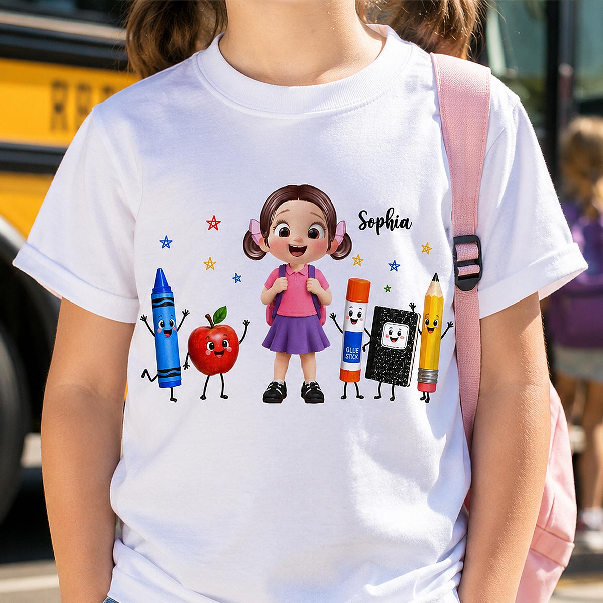 Cute Kid Funny School Supplies Friends - Personalized Shirt - Back To School Gift For Kids
