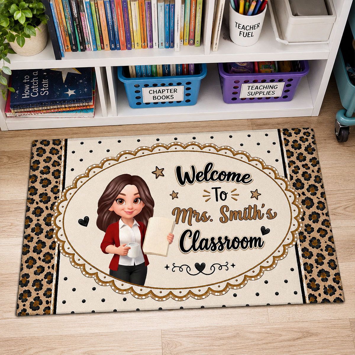 Leopard Style Welcome To Classroom - Personalized Doormat - Back To School Gift For Teacher, Classroom Decor