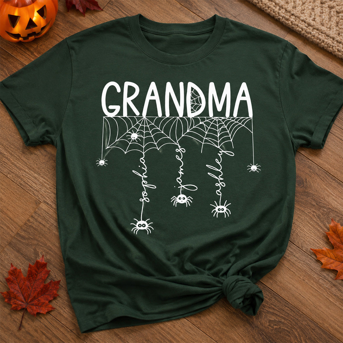 Grandma Mom Spooky Spiders - Personalized Shirt - Halloween Gift