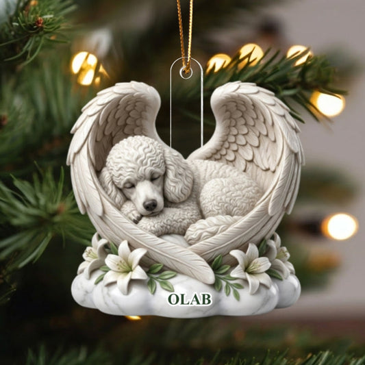Custom Dog Cat Angel Wings Statue - Personalized Acrylic Ornament - Heartfelt Pet Memorial Gift