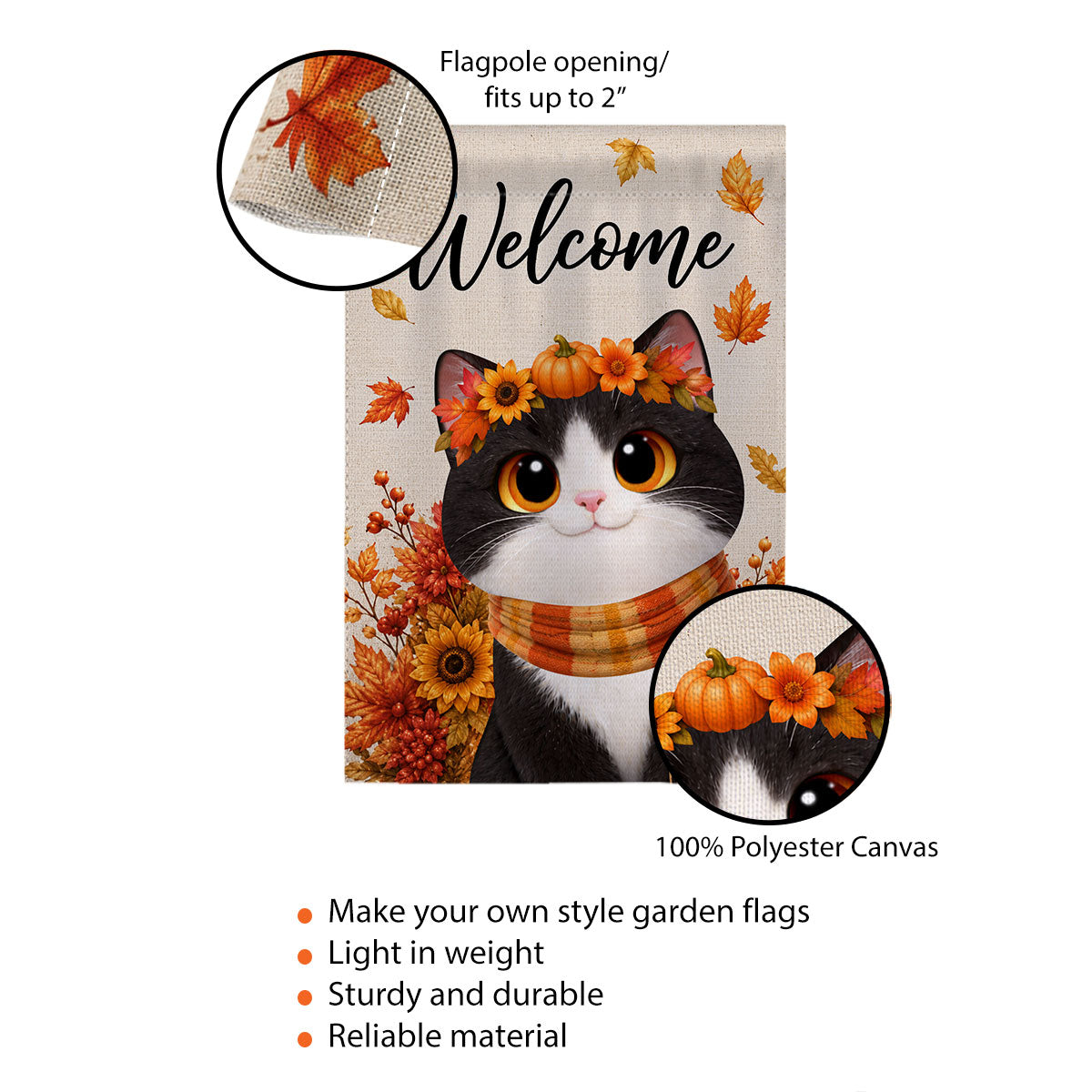 Cute Cats Welcome - Personalized Garden Flag - Cozy Fall Decor for Cat Lovers